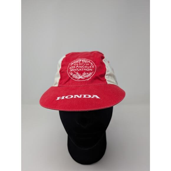 2006 Los Angeles Marathon Hat Honda Red Unstructured One Size Elastic - Picture 2 of 6
